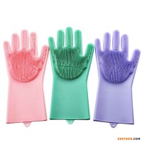Amazon Best Selling Silicone Dish Washing Gloves For Kitchen Cleaning