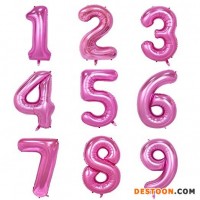 Boomwow Silver Rose Gold Pink Party Decoration Foil Number Balloons For Birthday Wedding Party