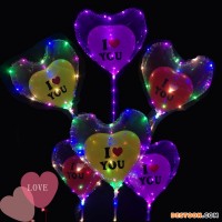 Led Balloon Set Heart Shape Clear Bobo Transparent Balloon With 70cm Pvc Tube Wedding Decorations Bi