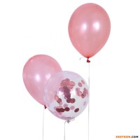 Rose Gold Confetti Balloon 12inches Party Balloon With Confetti For Party Decoration Wedding Decorat