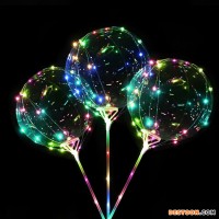 Wholesale Party Decoration White Sticks String Helium Glow In The Dark Luminous Lights For Balloons 