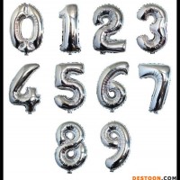 Free Shipping Letter Number Gold Sliver Foil Balloon Wholesale